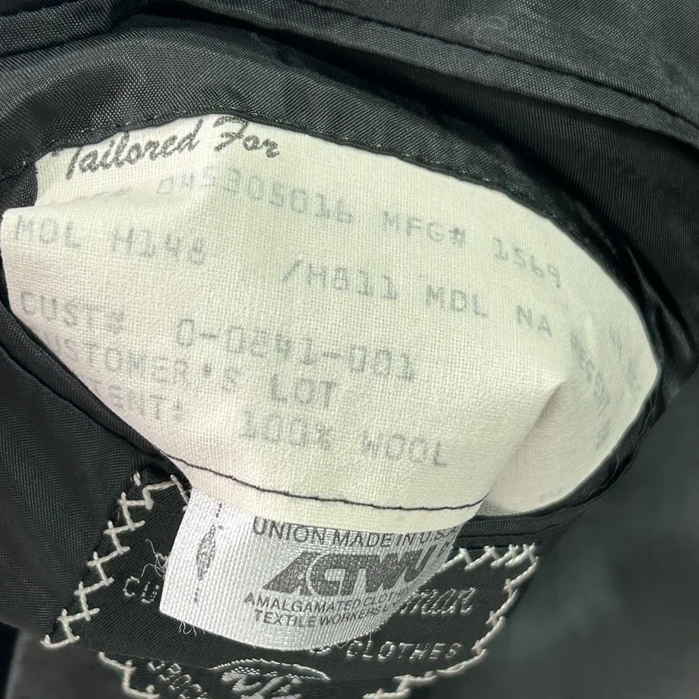 Vintage‎ Hickey Freeman Suit Jacket Mens 44 Wool Pinstripe Double Breasted USA